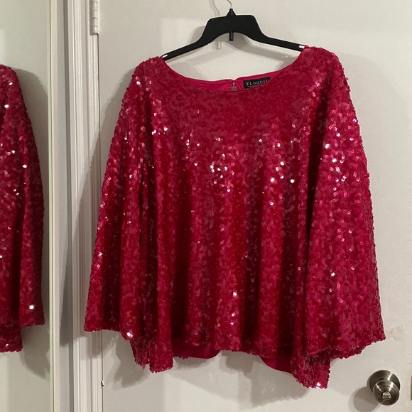 hot pink sequin blouse